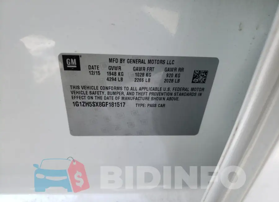 1G1ZH5SX8GF181517 Photo# 12