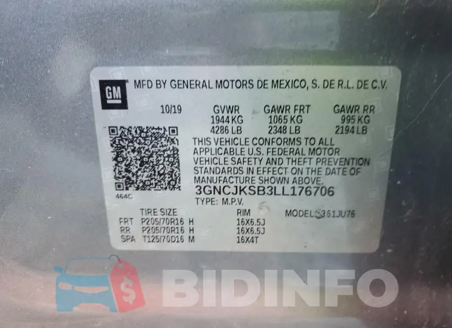 3GNCJKSB3LL176706 Photo# 13