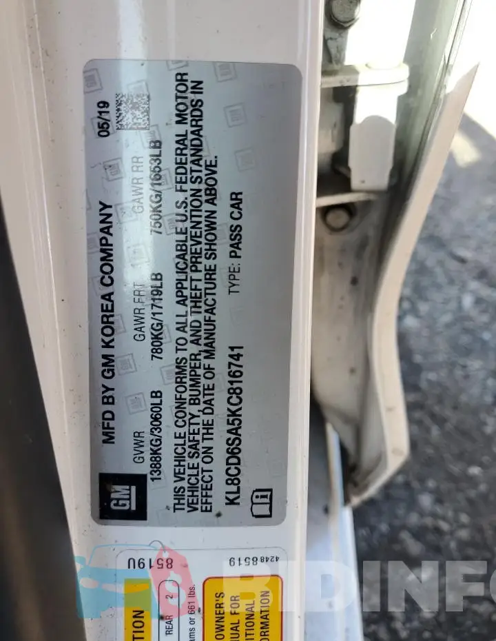 KL8CD6SA5KC816741 Photo# 12