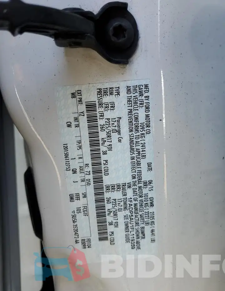 1FADP5AU1FL119359 Photo# 12