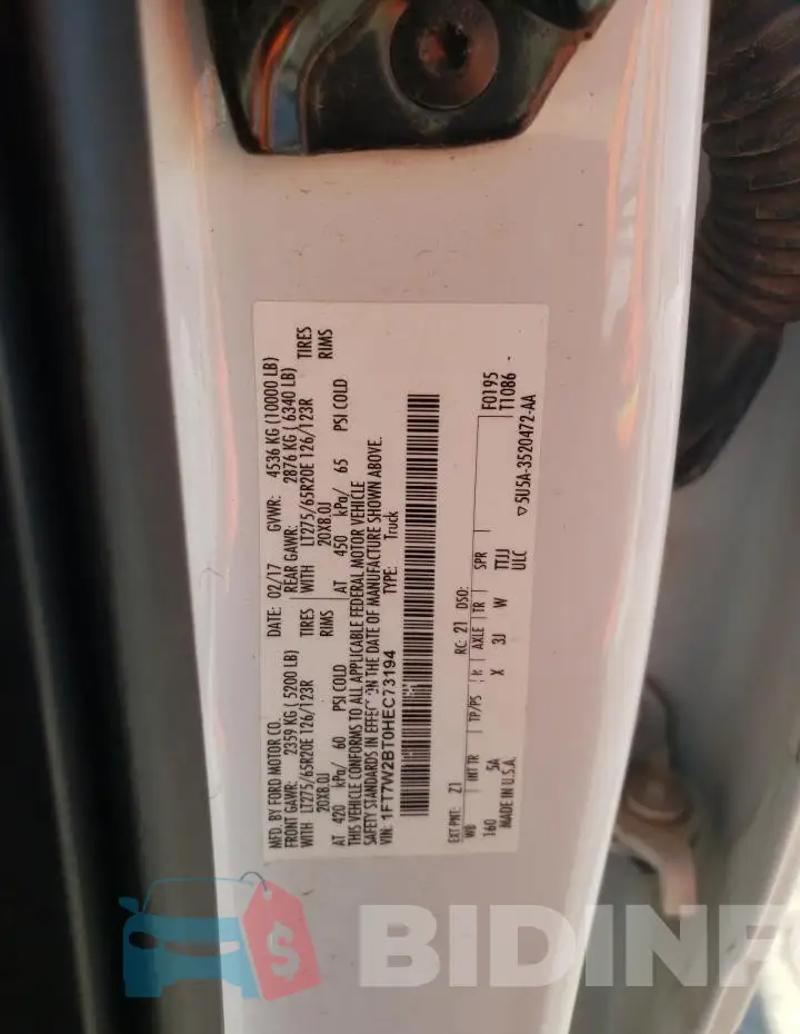 1FT7W2BT0HEC73194 Photo# 12