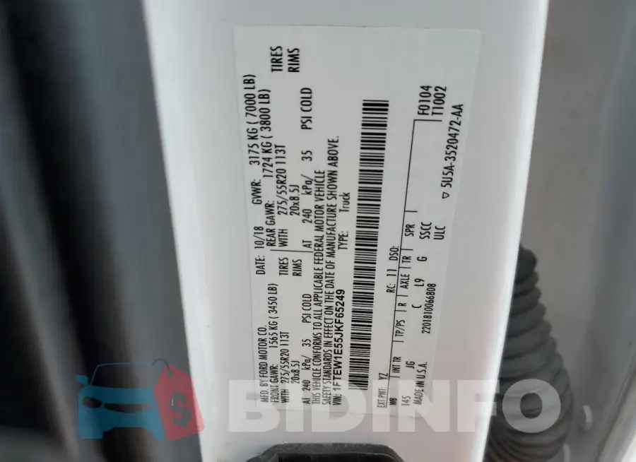 1FTEW1E55JKF65249 Photo# 13