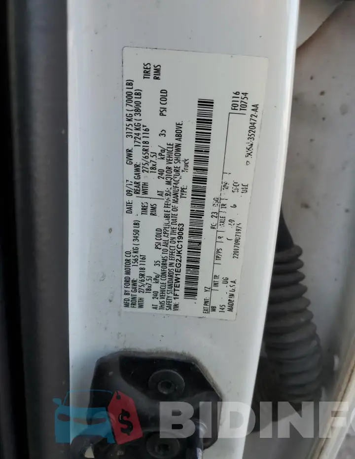 1FTEW1EG2JKC19063 Photo# 12