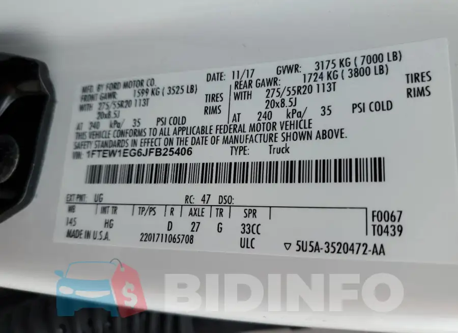 1FTEW1EG6JFB25406 Photo# 12