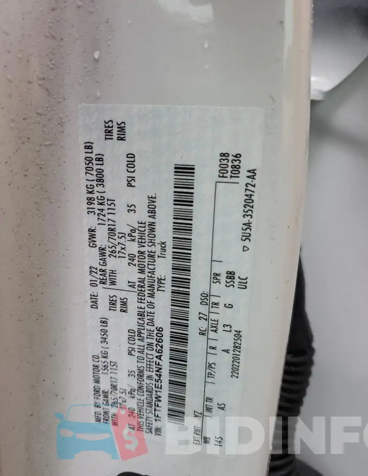 1FTFW1E54NFA62606 Photo# 12