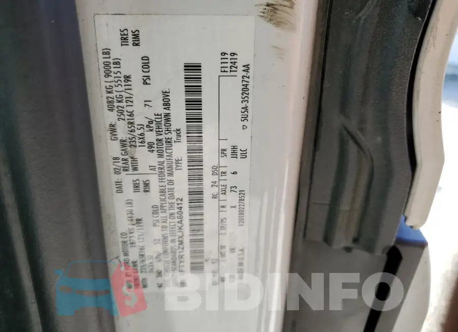 1FTYR1ZMXJKA60412 Photo# 13