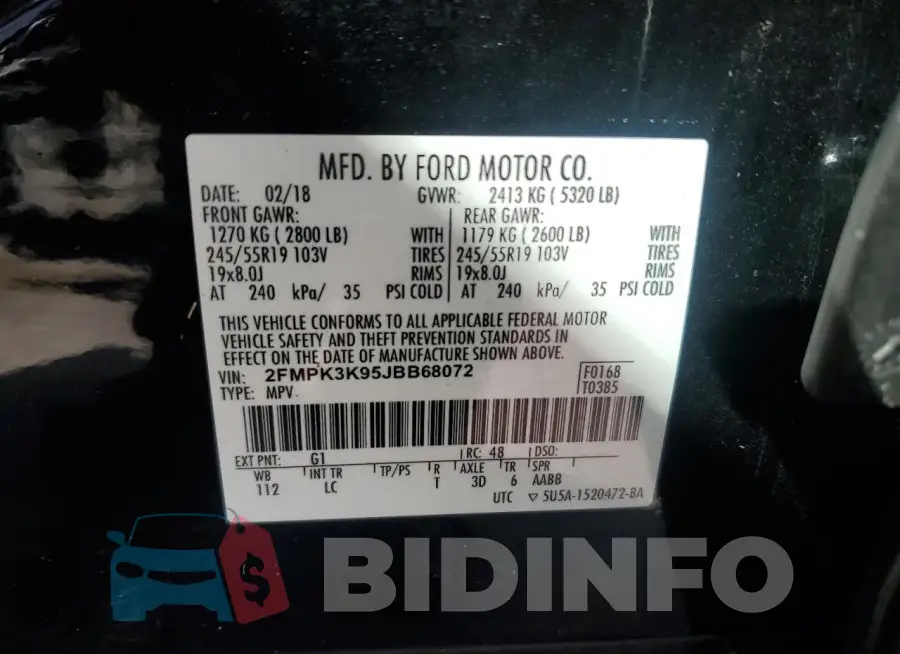 2FMPK3K95JBB68072 Photo# 14
