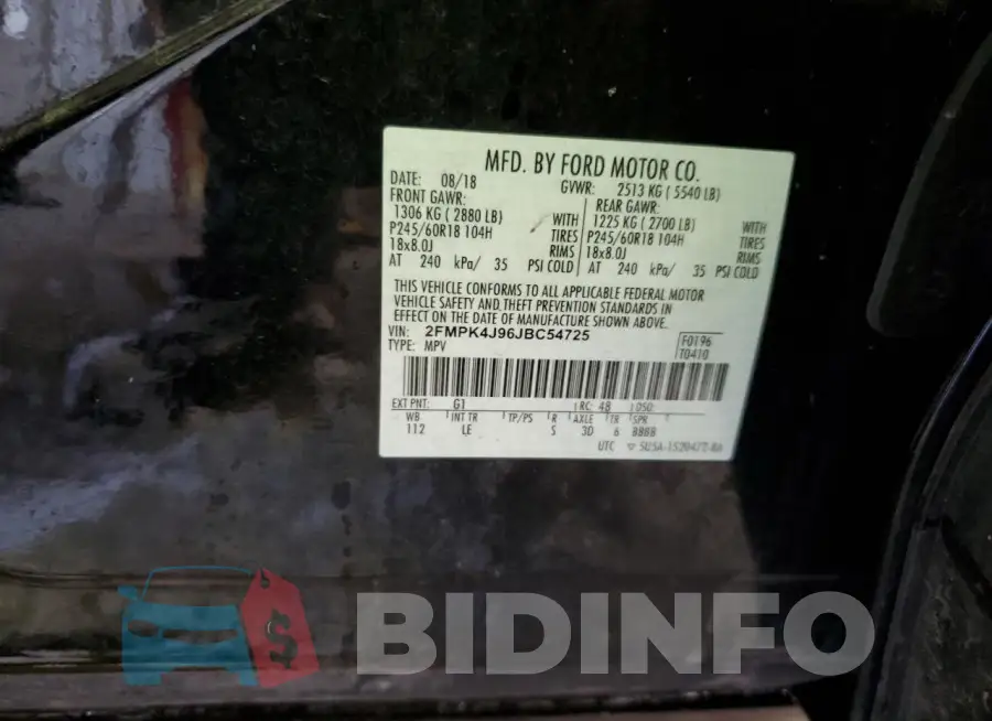 2FMPK4J96JBC54725 Photo# 13