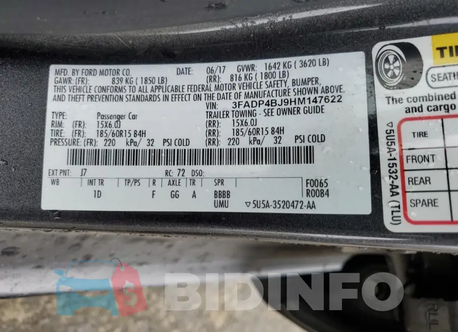 3FADP4BJ9HM147622 Photo# 13