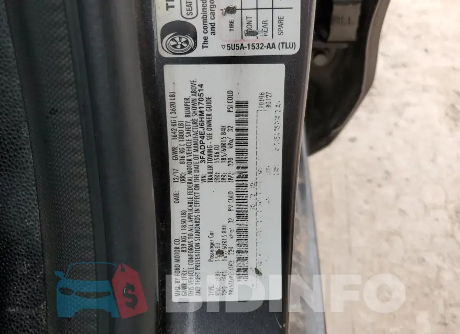 3FADP4EJ6HM170514 Photo# 12