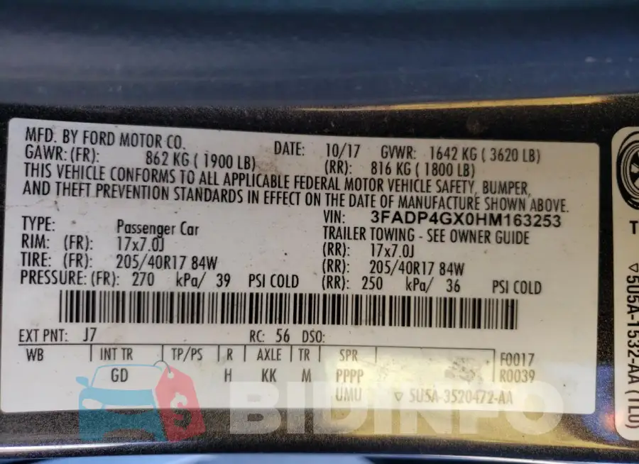 3FADP4GX0HM163253 Photo# 12
