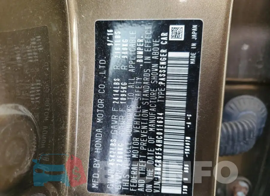 JHMCR6F54HC011634 Photo# 12