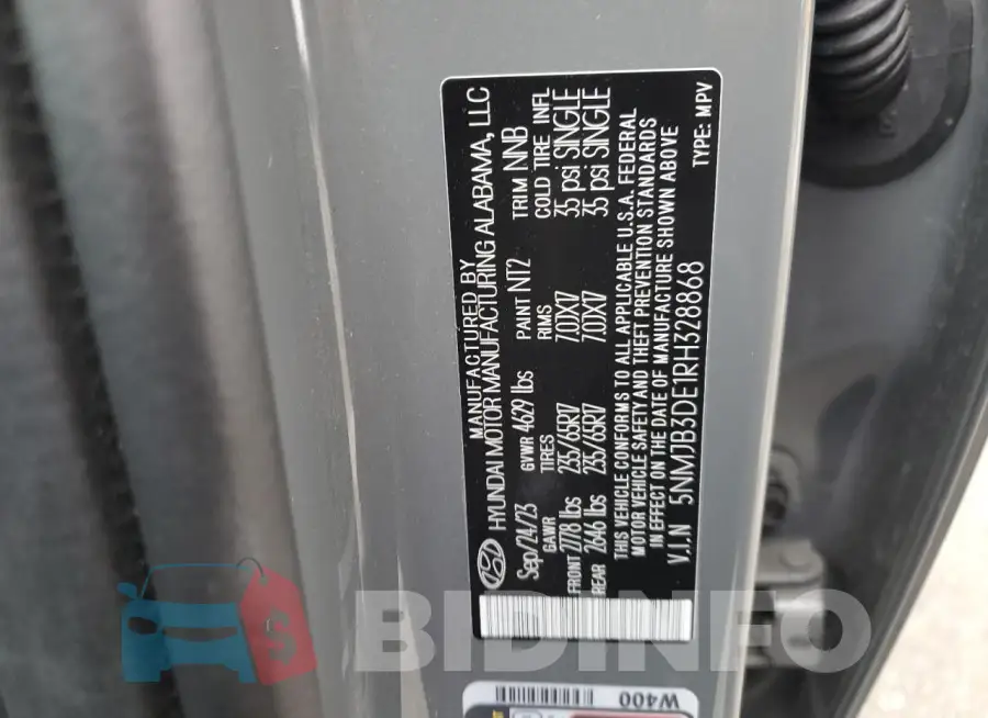5NMJB3DE1RH328868 Photo# 12