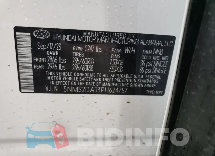 5NMS2DAJ3PH624757 Photo# 13