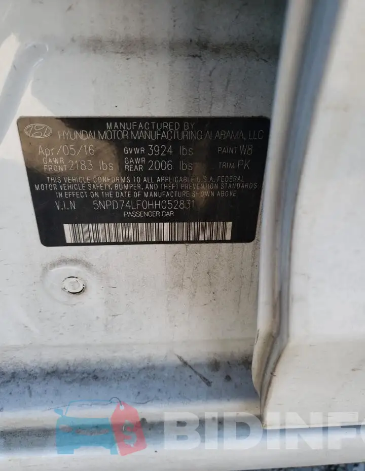 5NPD74LF0HH052831 Photo# 12