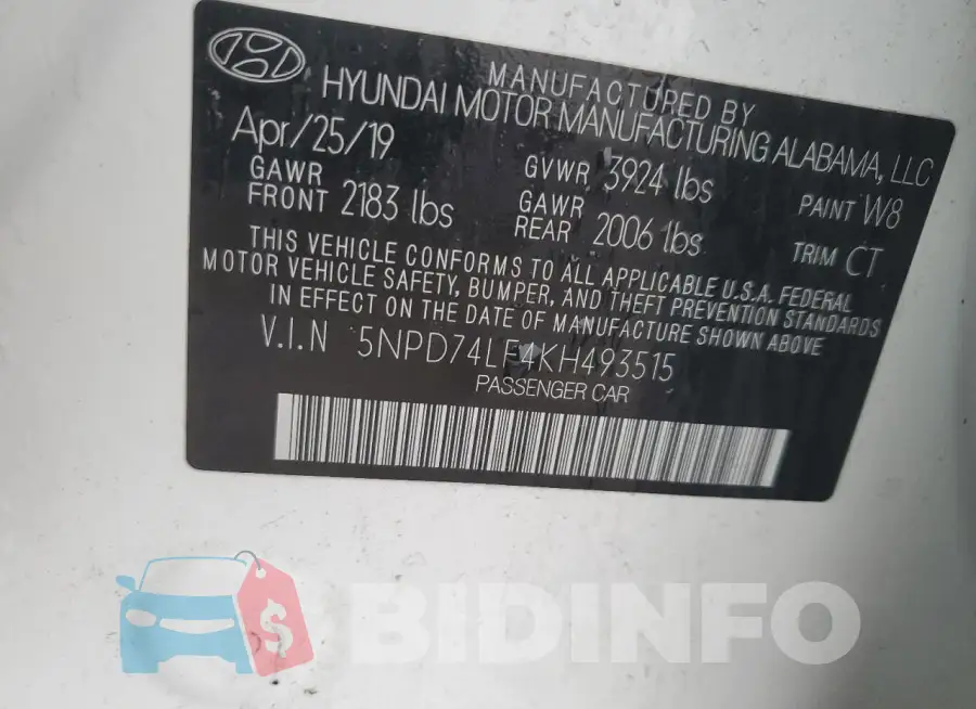 5NPD74LF4KH493515 Photo# 12