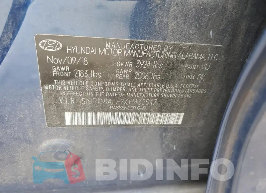 5NPD84LF2KH432547 Photo# 12