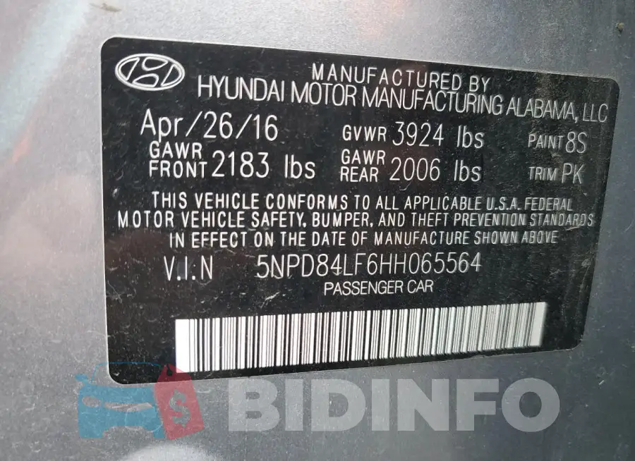 5NPD84LF6HH065564 Photo# 12