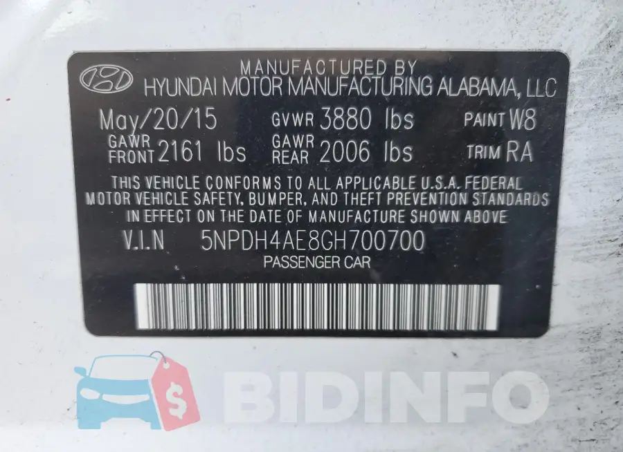5NPDH4AE8GH700700 Photo# 12