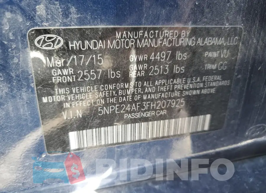 5NPE24AF3FH207925 Photo# 12