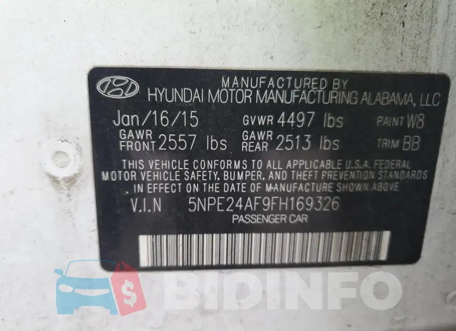 5NPE24AF9FH169326 Photo# 12