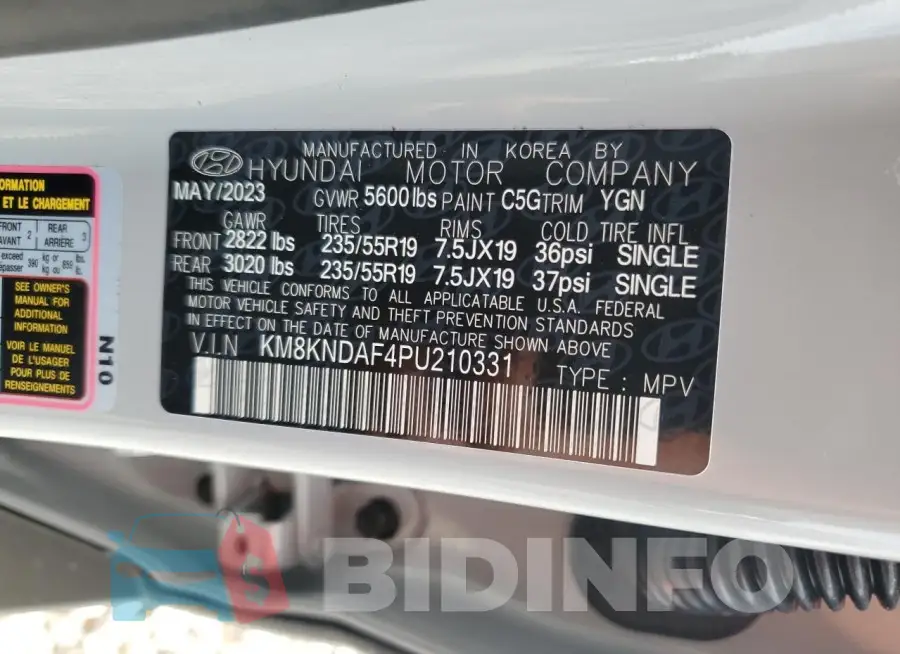 KM8KNDAF4PU210331 Photo# 13