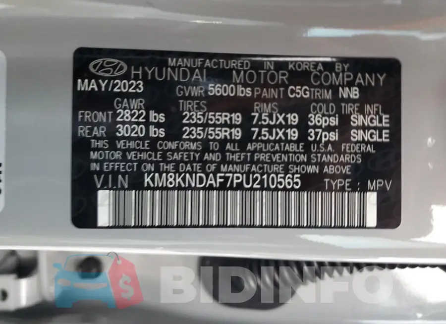 KM8KNDAF7PU210565 Photo# 12