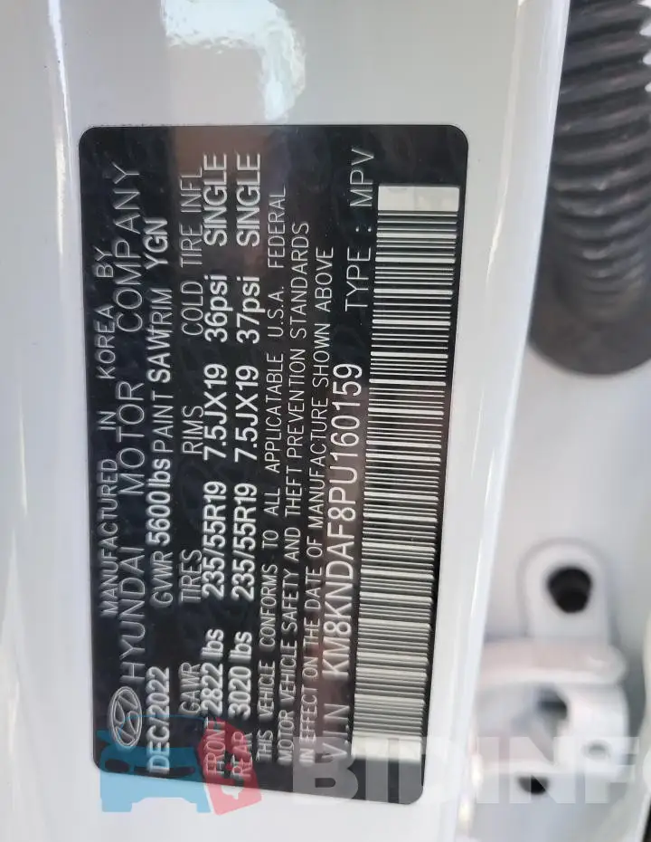 KM8KNDAF8PU160159 Photo# 12