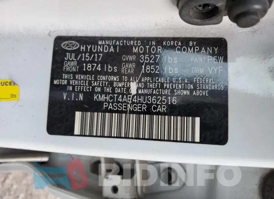 KMHCT4AE4HU362516 Photo# 12
