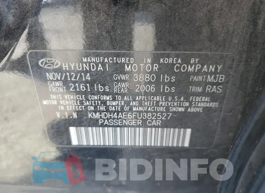 KMHDH4AE6FU382527 Photo# 12