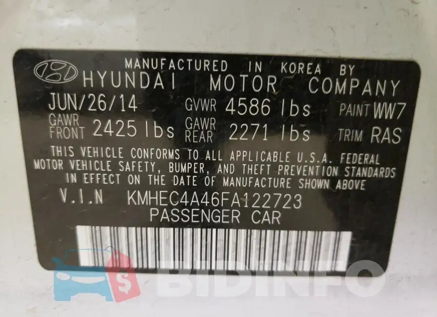 KMHEC4A46FA122723 Photo# 12
