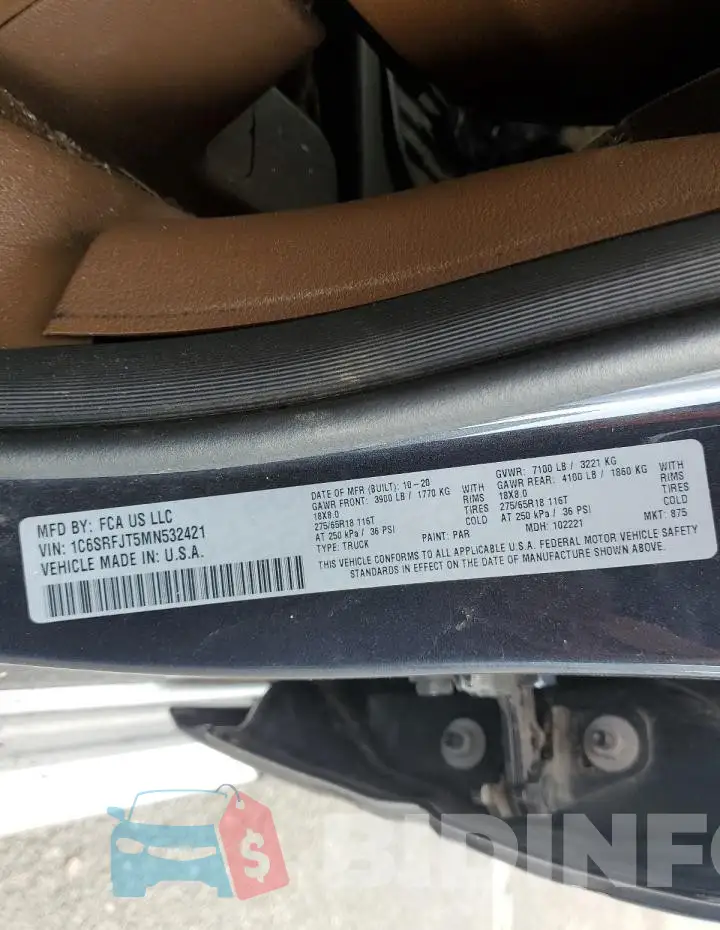 1C6SRFJT5MN532421 Photo# 12