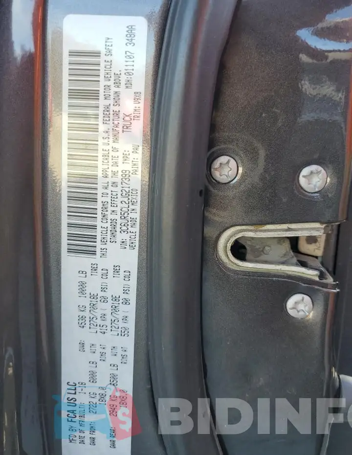 3C6UR5CL2JG217399 Photo# 12