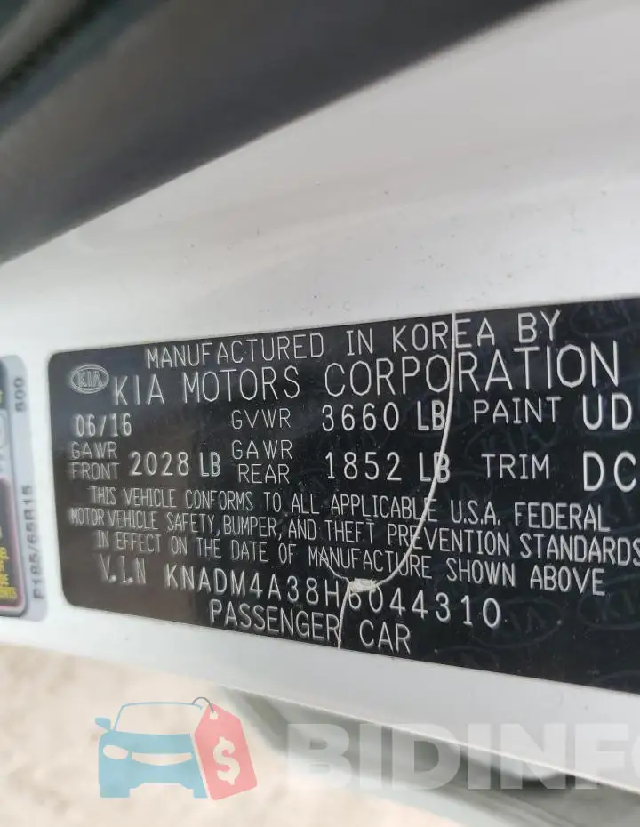 KNADM4A38H6044310 Photo# 12