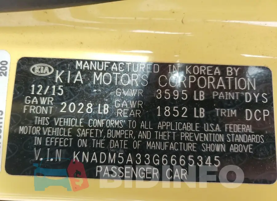 KNADM5A33G6665345 Photo# 12