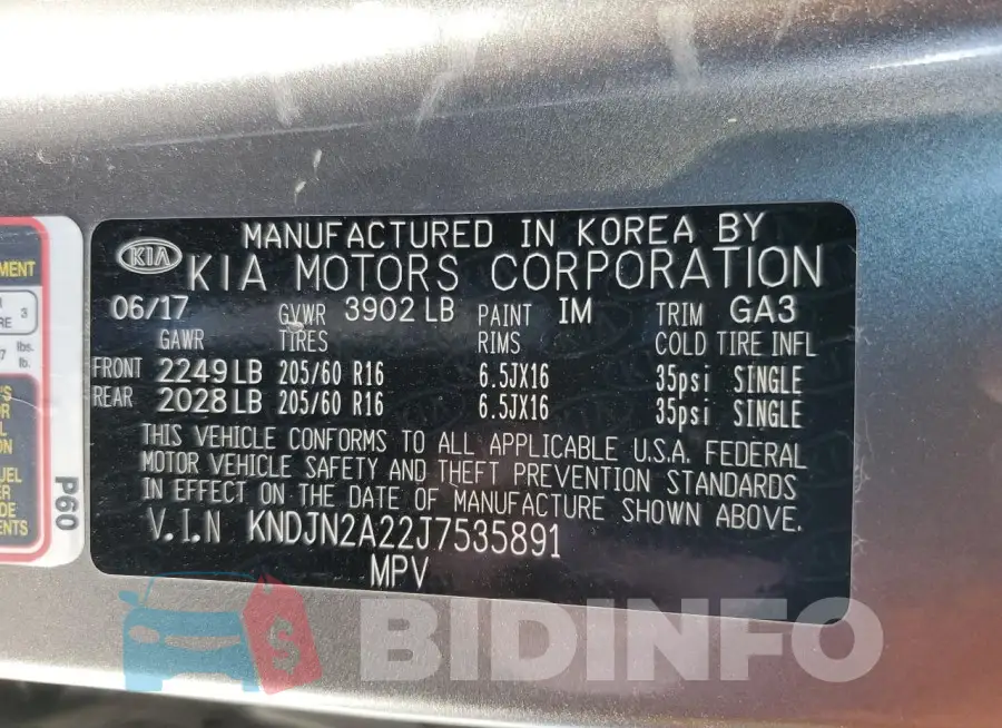 KNDJN2A22J7535891 Photo# 13