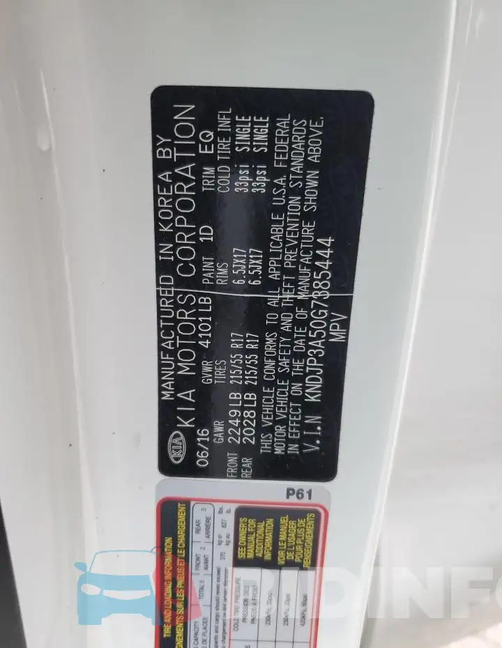 KNDJP3A50G7385444 Photo# 13