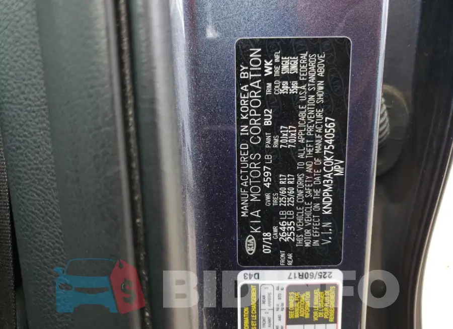 KNDPM3AC0K7540567 Photo# 13