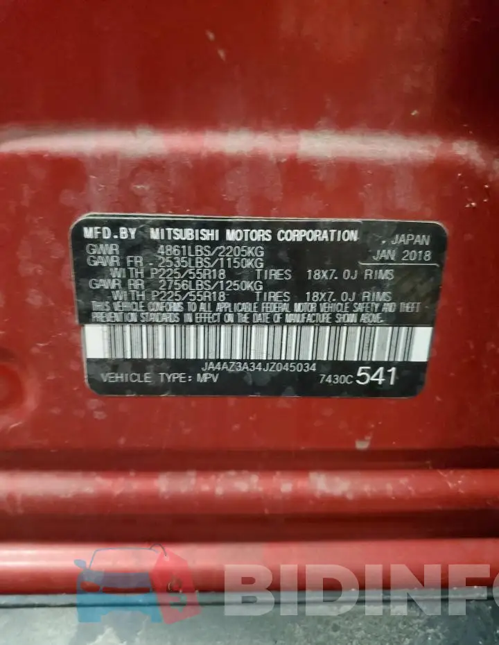 JA4AZ3A34JZ045034 Photo# 13