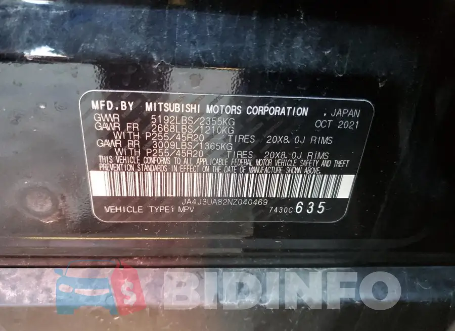 JA4J3UA82NZ040469 Photo# 14
