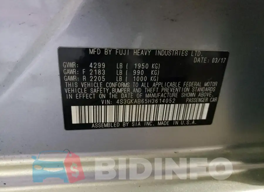 4S3GKAB65H3614052 Photo# 12