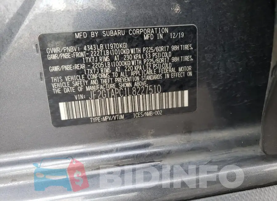 JF2GTAPC1L8227510 Photo# 12