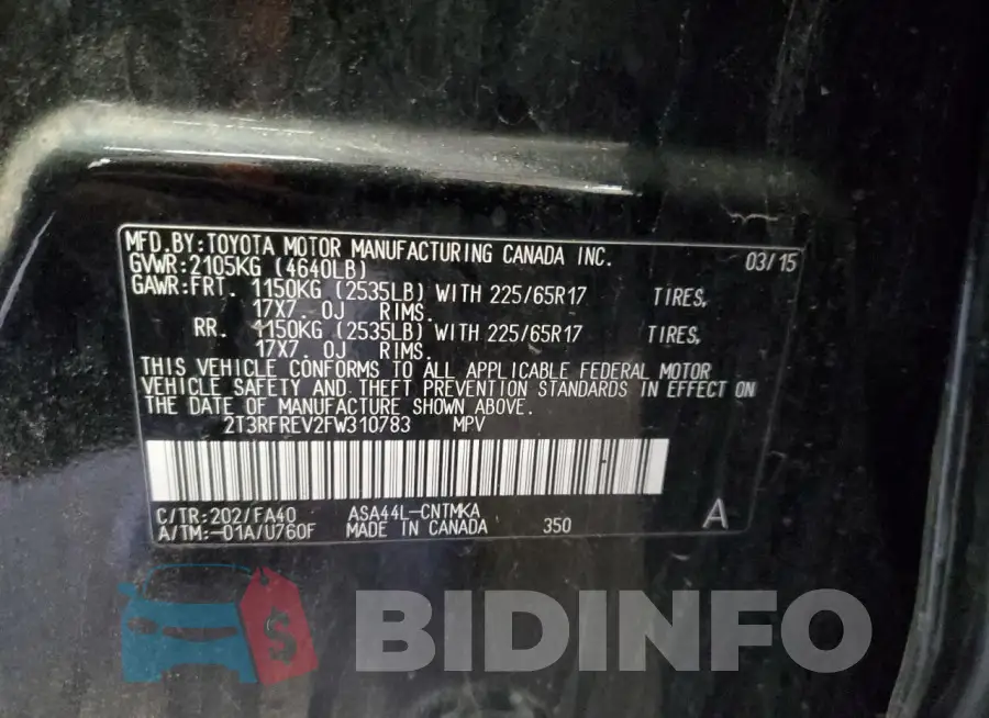 2T3RFREV2FW310783 Photo# 12
