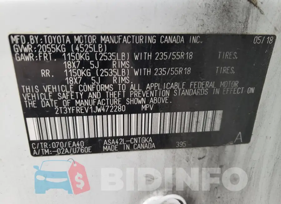 2T3YFREV1JW472280 Photo# 13