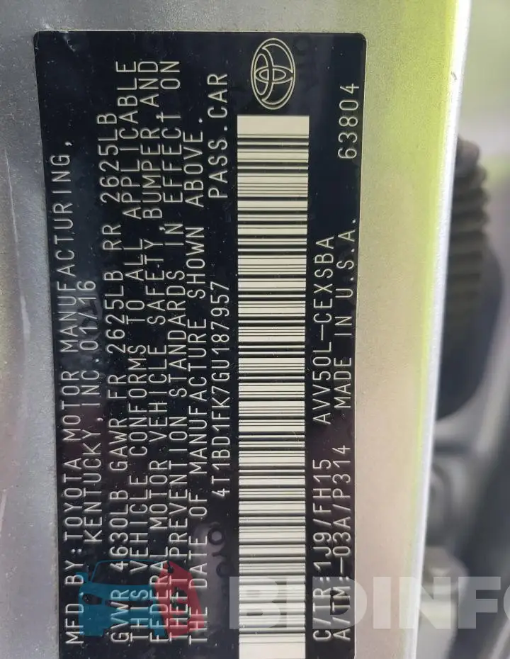 4T1BD1FK7GU187957 Photo# 12