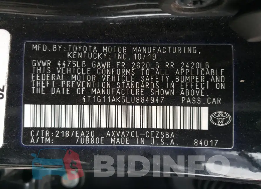 4T1G11AK5LU884947 Photo# 12