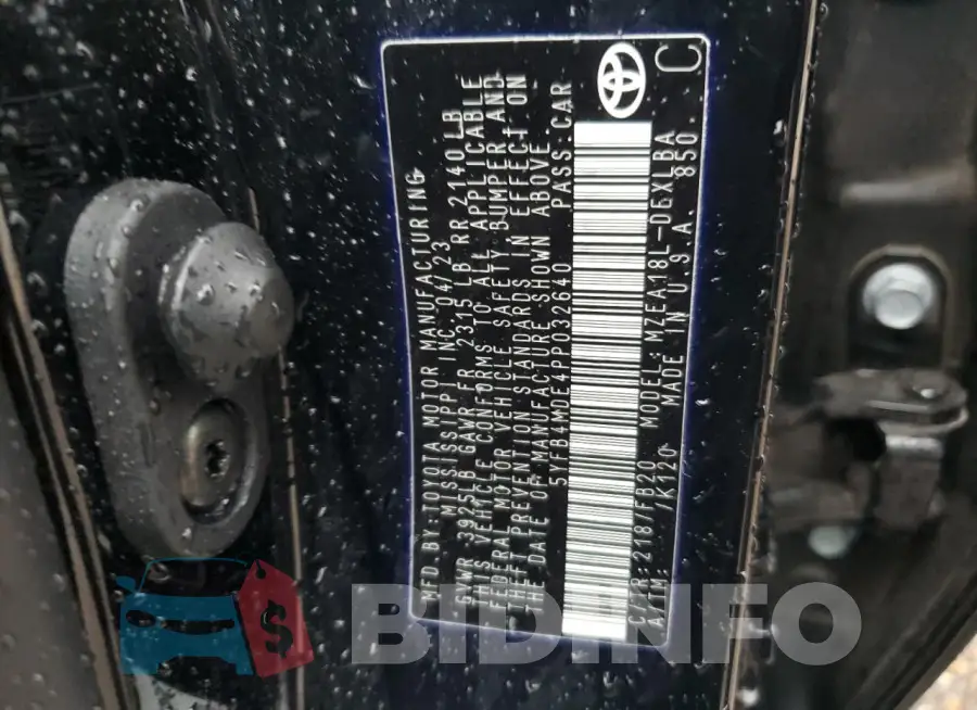 5YFB4MDE4PP032640 Photo# 13