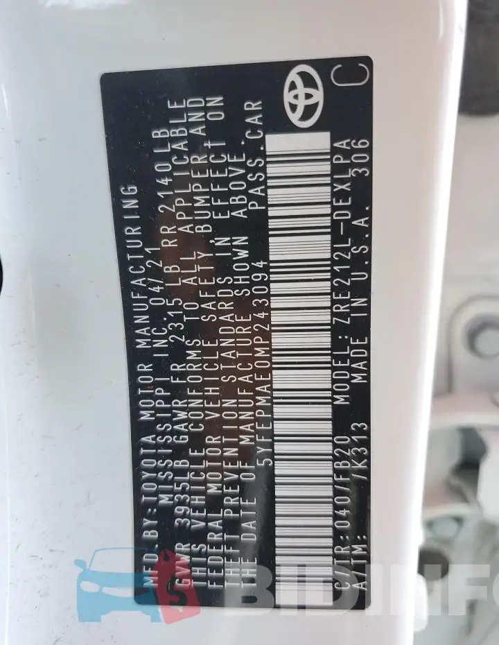 5YFEPMAE0MP243094 Photo# 12