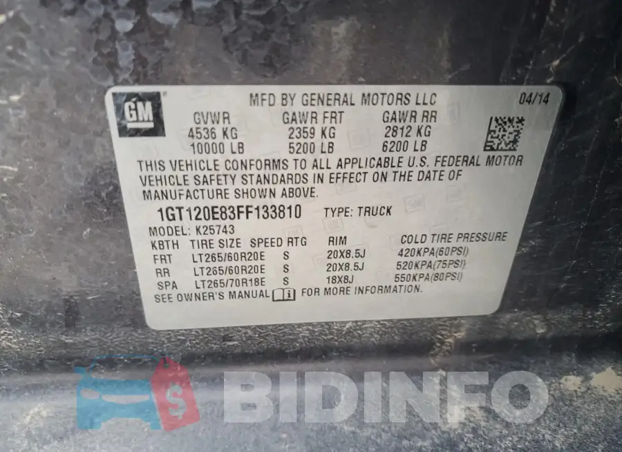 1GT120E83FF133810 Photo# 12
