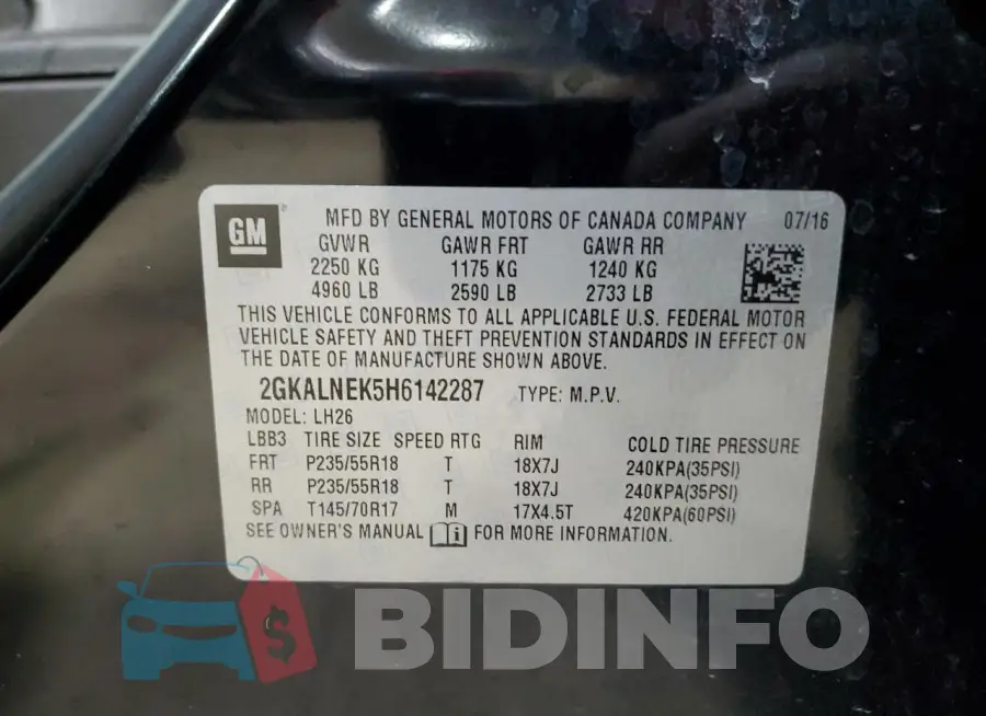 2GKALNEK5H6142287 Photo# 13